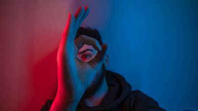 Man hand eye 4k wallpaper