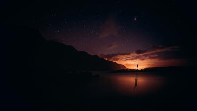 Man silhouette jump 4k wallpaper