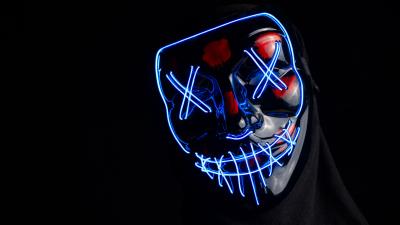 Mask anonymous neon 4k wallpaper