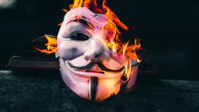 Mask fire flame 4k wallpaper