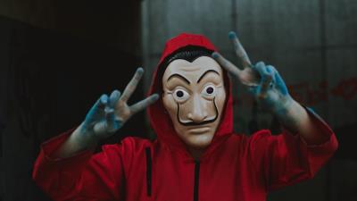 Mask hood cloak 4k wallpaper