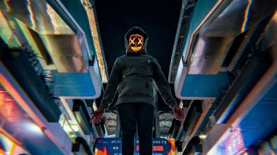 Mask hood glitch 4k wallpaper