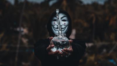 Mask splash anonymous 4k wallpaper