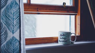 Mug window inscription 4k wallpaper