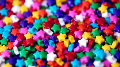 Multicolored star sweets 4k wallpaper