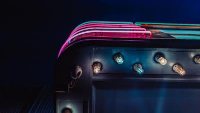 Neon light bulb light 4k wallpaper
