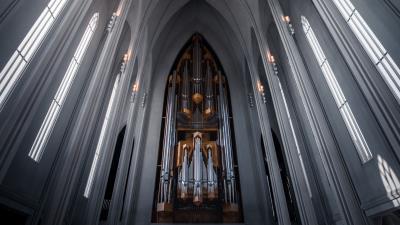 Organ hall temple 4k wallpaper