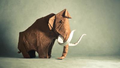 Origami mammoth artwork mammals 4k wallpaper