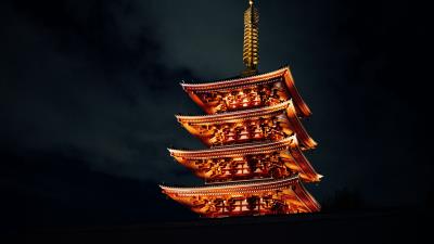 Pagoda building architecture photo 4k wallpaper