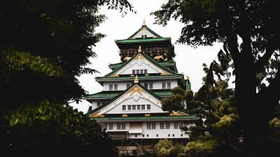 Pagoda building architecture 4k wallpaper