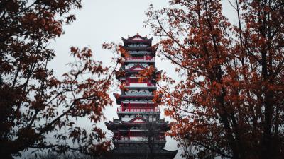 Pagoda building temple picture 4k wallpaper