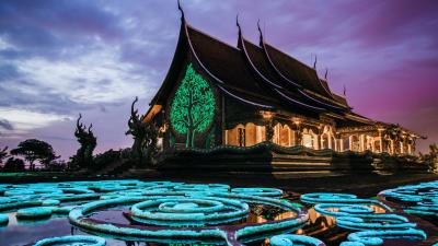 Pagoda temple building 4k wallpaper