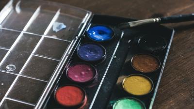 Paint palette brush artist 4k wallpaper