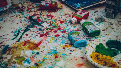 Paints stains drawing painting 4k wallpaper