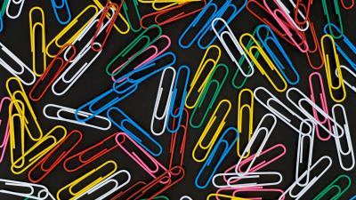 Paper clips colorful metallic 4k wallpaper