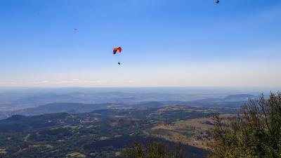 Parachutists mountains height 4k wallpaper
