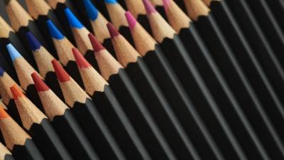 Pencils black colorful 4k wallpaper