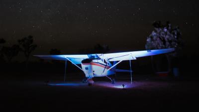 Plane night backlight 4k wallpaper