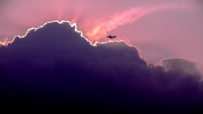 Plane sky clouds 4k wallpaper