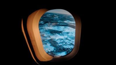 Porthole forest window view 4k wallpaper