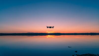 Quadcopter sky horizon 4k wallpaper