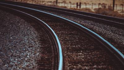 Rails railway track 4k wallpaper