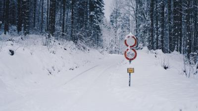 Road snow winter 4k wallpaper