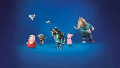 Sing ash rosita buster moon mike meena johnny gunter 8k wallpaper