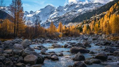 Swiss Alps Morteratsch Switzerland 8k wallpaper