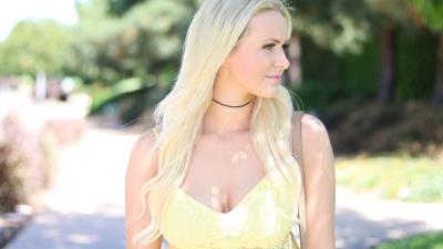 Women outdoors looking away model blonde girl summer 8k wallpaper