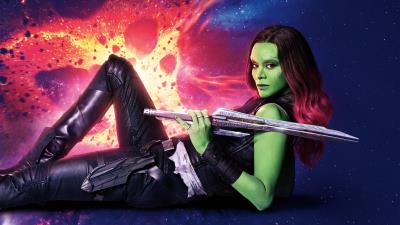 Zoe saldana gamora guardians of the galaxy vol 2 8k wallpaper