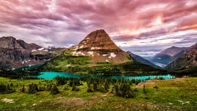 Bearhat Mountain Glacier National Park 8k wallpaper