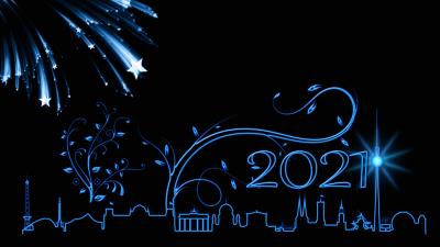 Fireworks New Year 2021 8k wallpaper