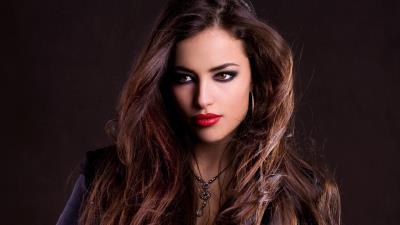 Girl beautiful red lips 8k wallpaper