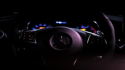 Mercedes car steering full uhd 8k wallpaper