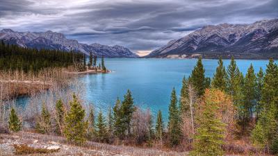 Abraham Lake Canada 5K wallpaper