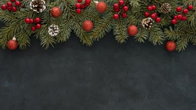 Christmas Decoration Spruce Cone 5K wallpaper