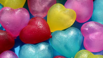 Colors Heart Water Drop 5K wallpaper