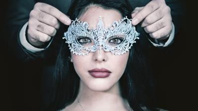 Girl Lips Mask 5K Ultra HD wallpaper