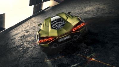 2019 lamborghini sian rear view wallpaper