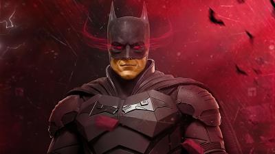 2020 the batman red wallpaper