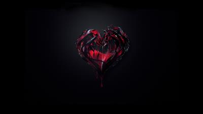 3d heart abstract shape wallpaper