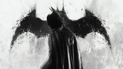4k batman monochrome wallpaper