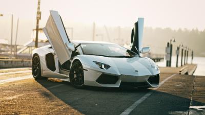 4k white lamborghini aventador uv wallpaper