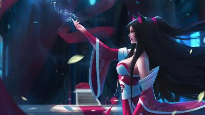 Ahri league of legends fan art 4k wallpaper