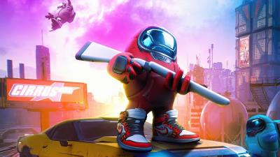 Among us x cyberpunk 4k wallpaper