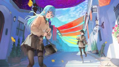 Anime girl after school 4k wallpaper