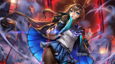 amiya arknights 4k sg wallpaper