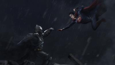 Batman and superman fight wallpaper