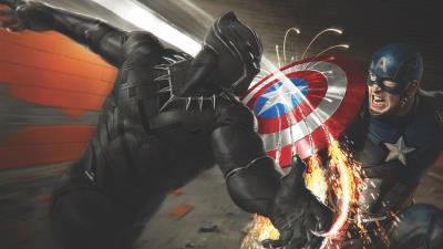 Captain america vs black panther wallpaper